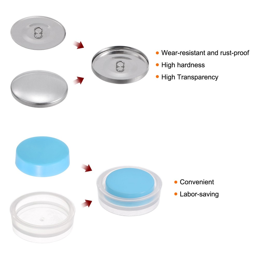 20 Sets Self Cover Button Kit 38mm Aluminum Button with Tools