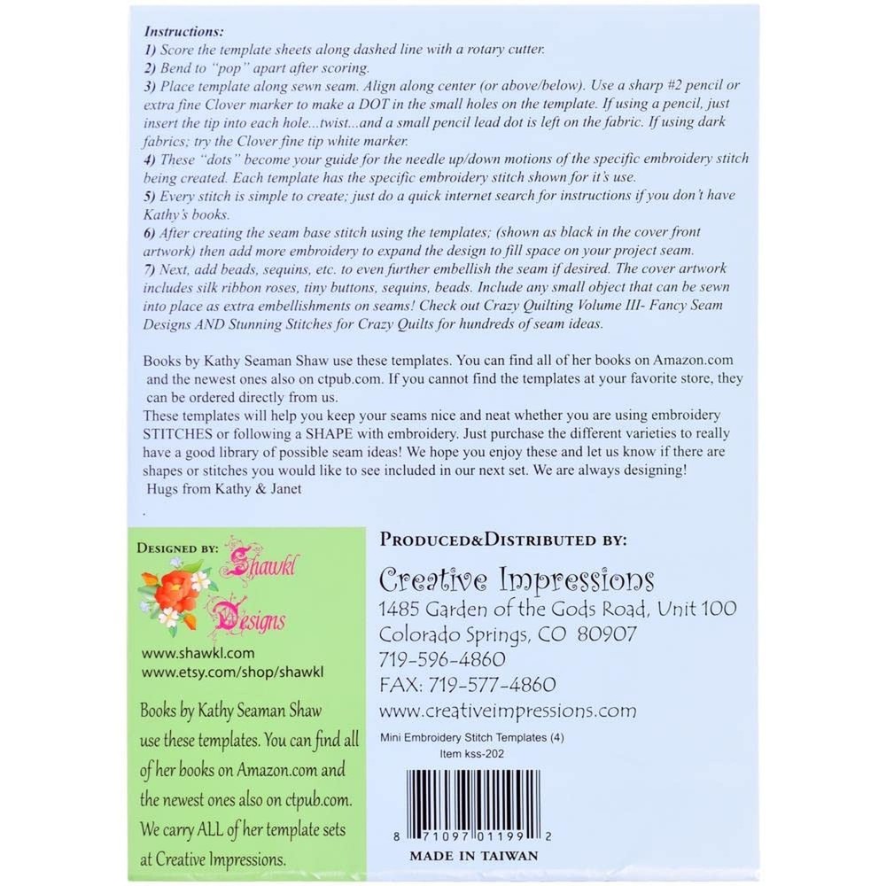 Embroidery Template 4/PKG