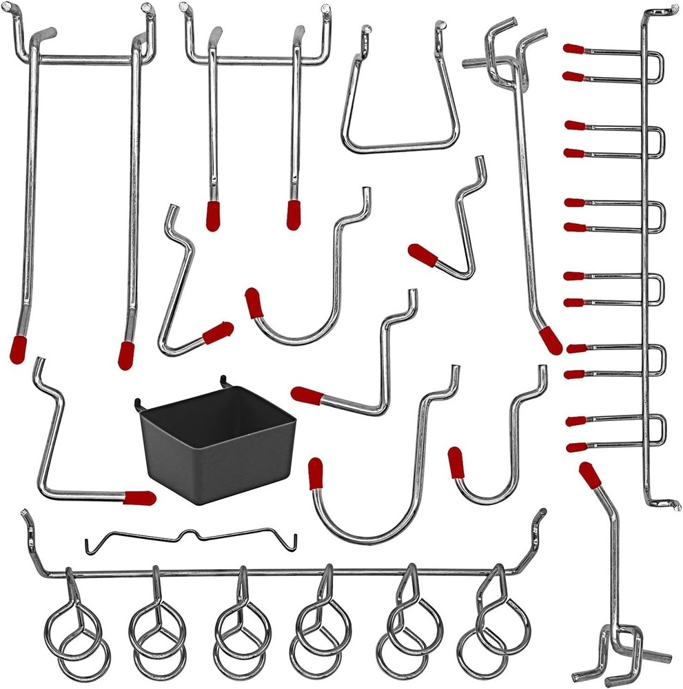 114 pcs Pegboard Hooks Assortment with Metal Hooks Sets, Pegboard Bins, Peg L...