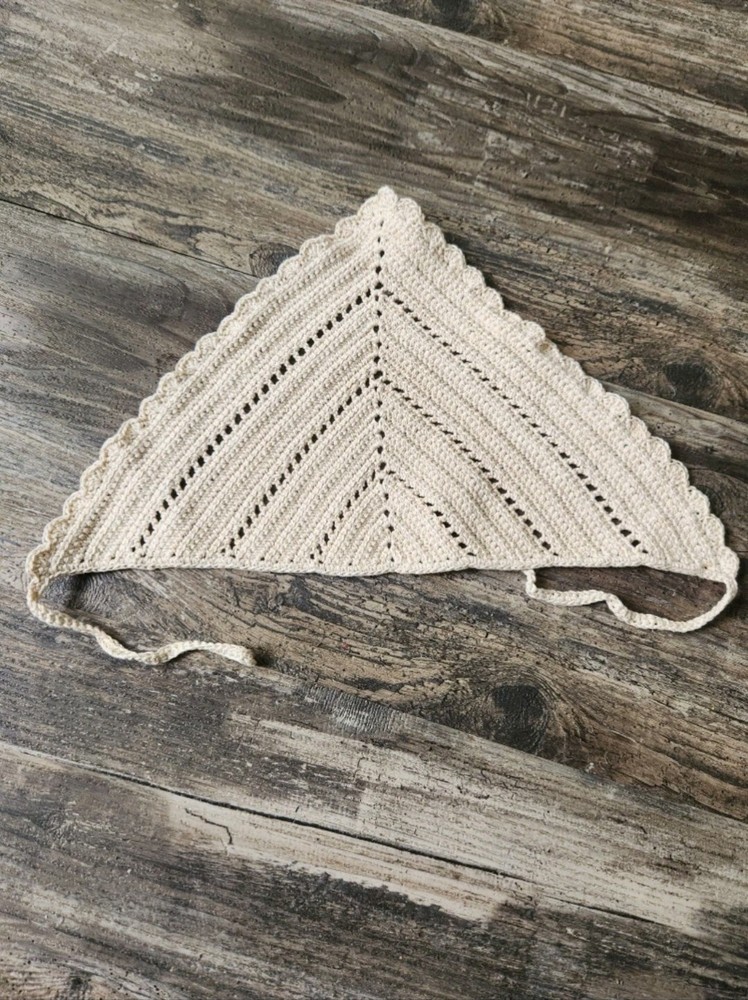Handmade Crochet Tan Bandana
