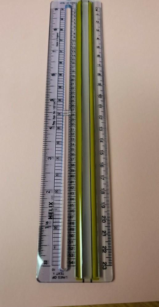 HELIX 9" Computer Printout & Word Processor Ruler w Highlighter & Magnification