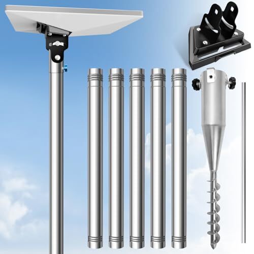 Starlink Mini Pole Mount, with 0-30° Adjustable Starlink Pipe Adapter, 9ft