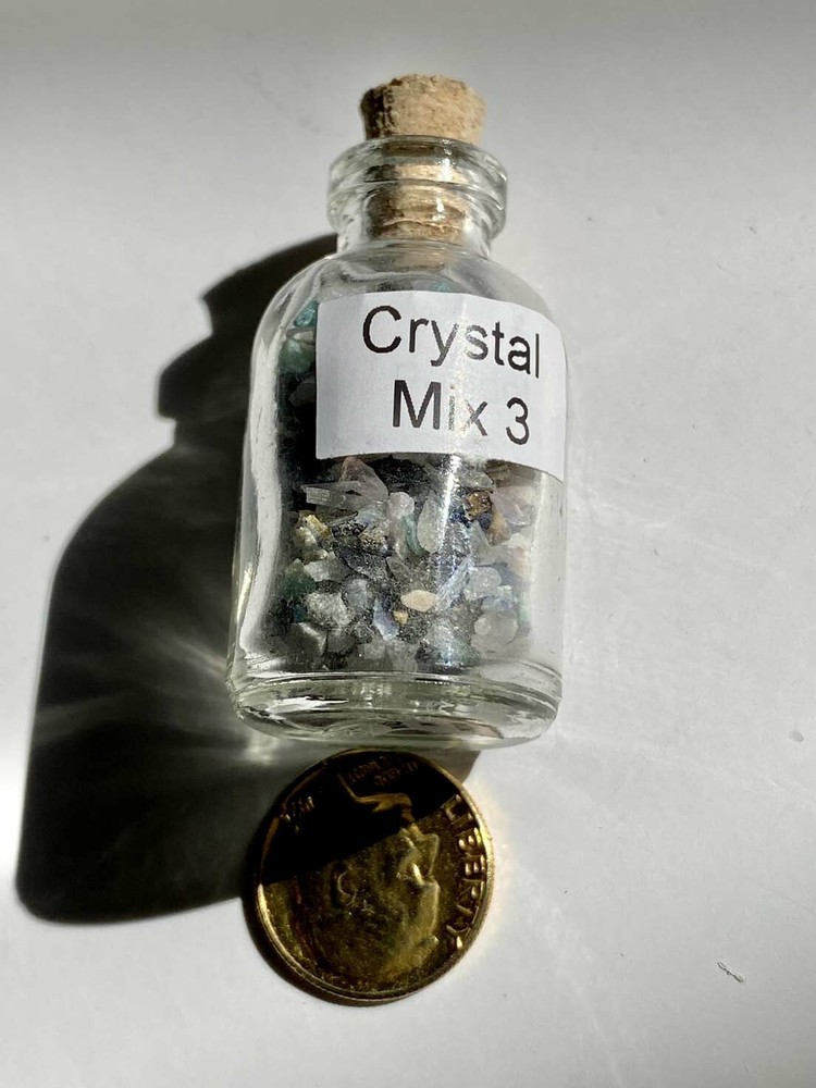 Crystal Mix #3 Gemstones Mini Gemstone Bottles with 24 Different Crystals