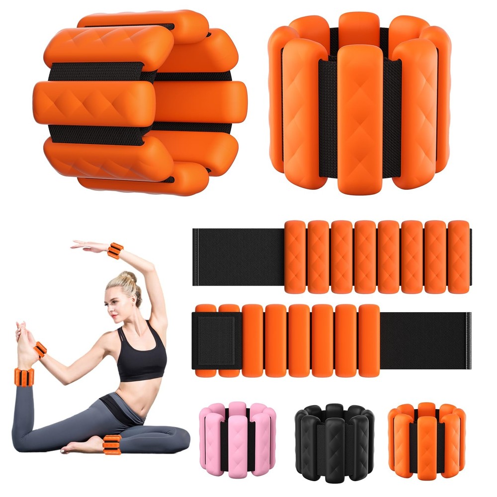 Adjustable 2 lbs Wrist Ankle Weights for Walking, Yoga, Training, Exercise