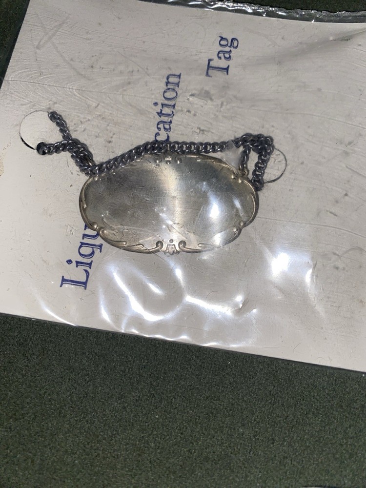 Vintage Sterling Silver Liquor Identification Tag