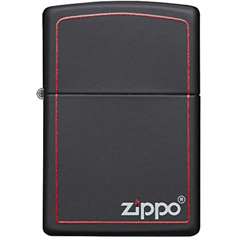 Zippo Black Matte with Red Border Pocket Lighter
