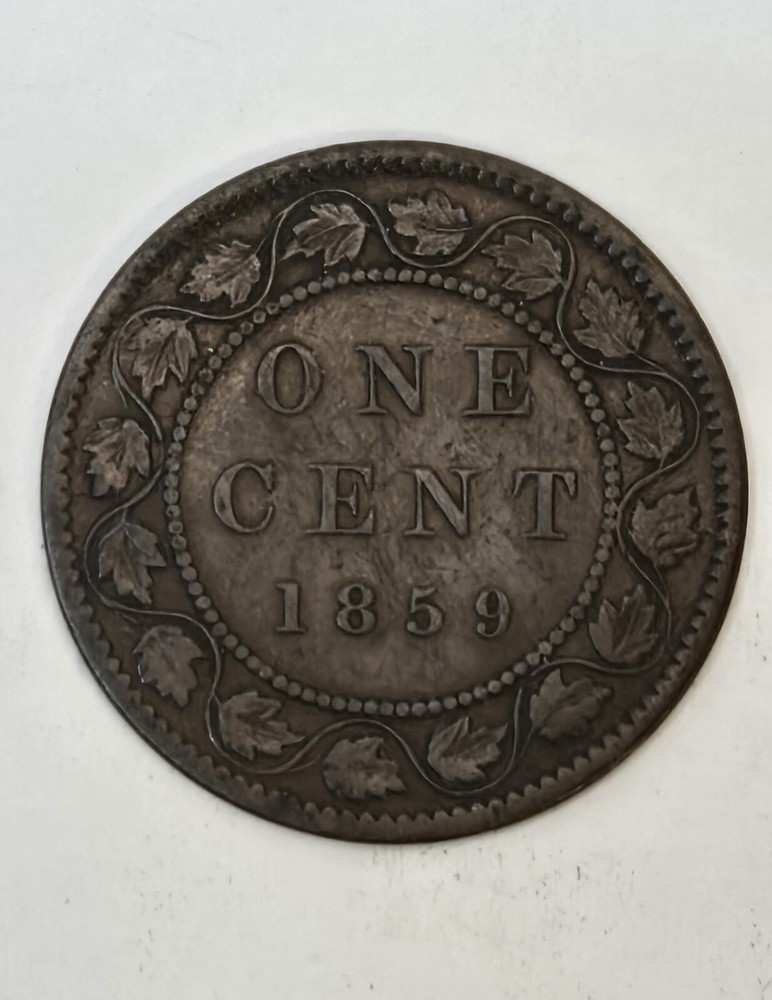 1859 Canada Large Cent Narrow 9
