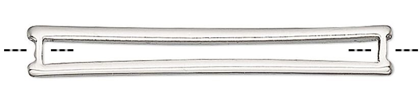 2 Silver Plated Pewter 26.5x3.5mm Rectangle Frame Delica Seed Bead Holders