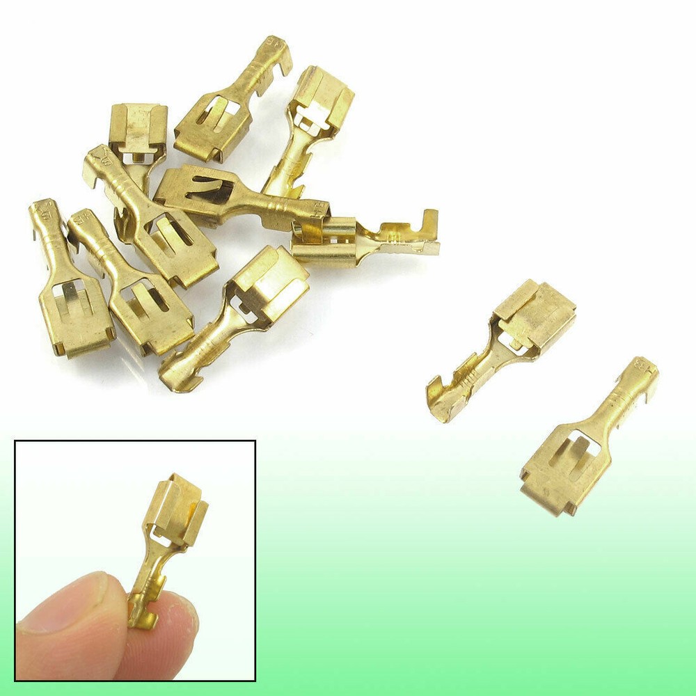 10 Pcs 6.3mm Crimp Terminal Cable Female Spade Connector ✦KD
