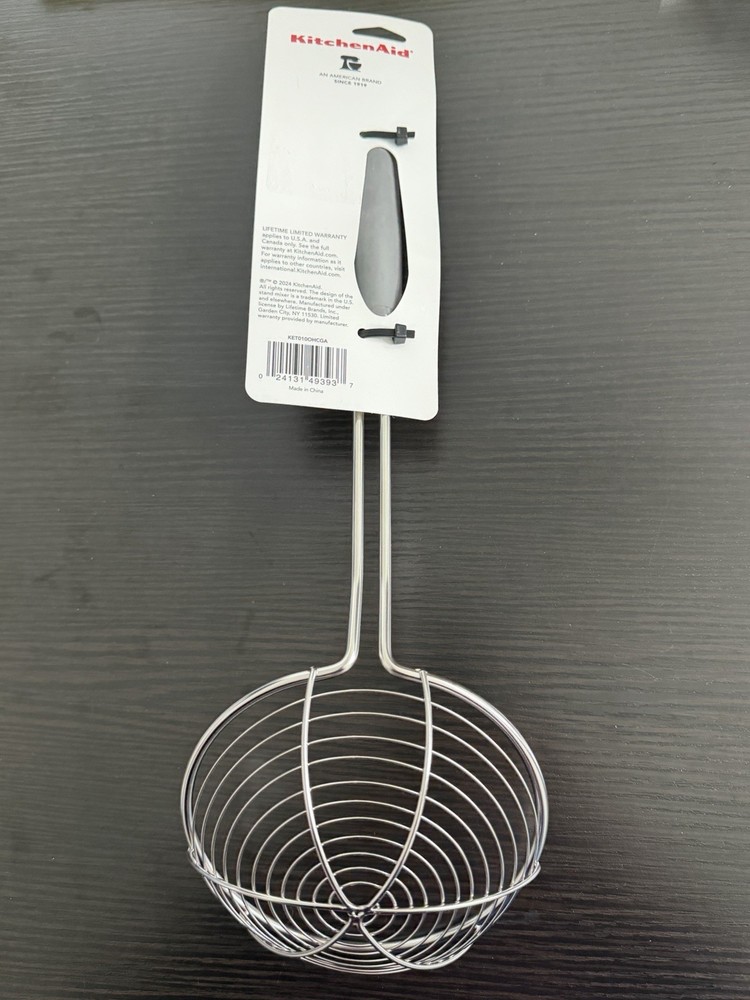 KitchenAid Gray Wire Strainer-Comfortable Soft-Grip Handle & Dishwasher Safe-New