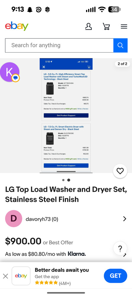 washer and dryer set (LG, SLIGHTLY USED, dual loading)