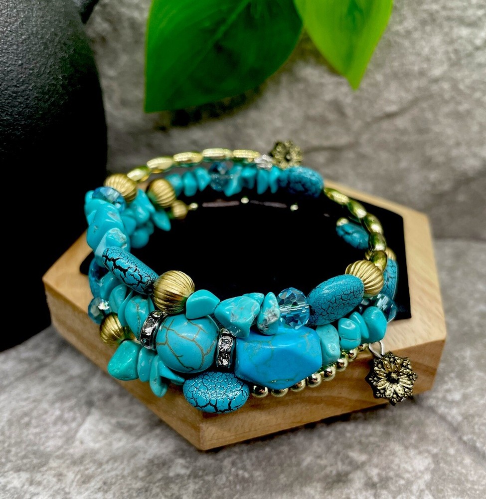 1 PC Handmade Boho Beaded Stackable Stretch Wrap Bracelet New Free Ship B1792