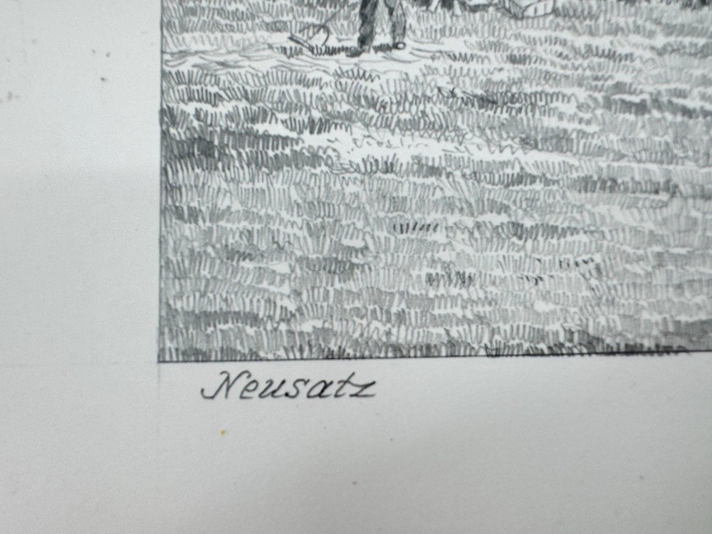 * HEINZ WEHLISCH DRAWING NEW SET VIEW SIGNED