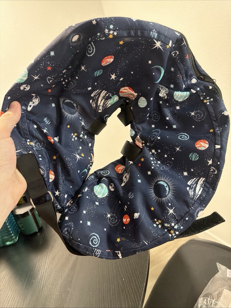 QIYADIN Soft Cat Recovery Collar Planet Pattern Space Print Size Medium NEW