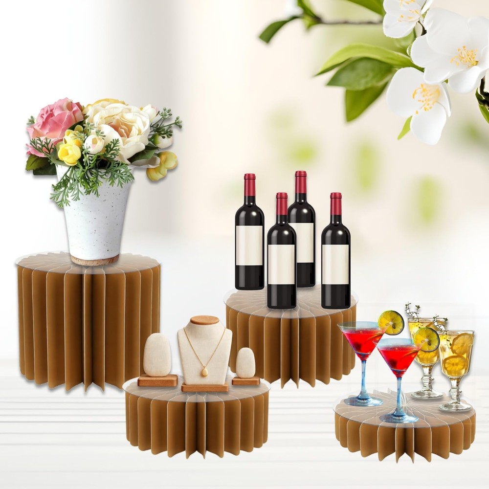 4 Pack Buffet Risers Food Risers for Buffet Table Acrylic Risers Display Stan...