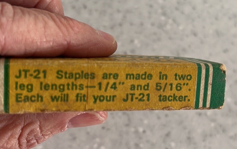 Vintage ARROW Tack Pointed Staples~JT-21~Partial Box~Prop~Display~Use