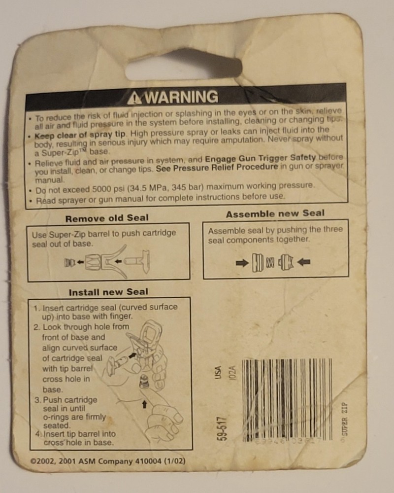 ASM Super-Zip Reversible Spray Tip 59-517