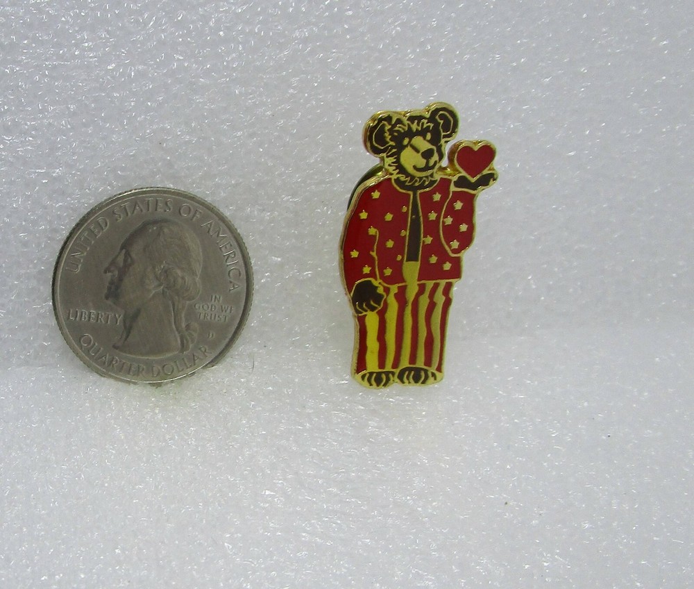 Bear Holding Red Heart Pin