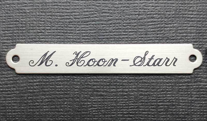 SADDLE PLATE 2 1/2" x 3/8" Custom Engraved Solid Nickel Silver Bridle or Brow
