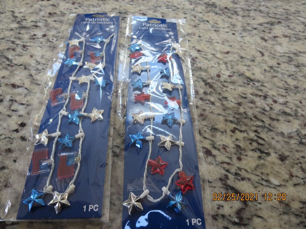 TWO LITE-UP STAR NECKLACES--#A1-4