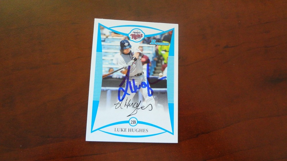 2008 BOWMAN LUKE HIGHES  AUTOGRAPHED BASEBALL CARD