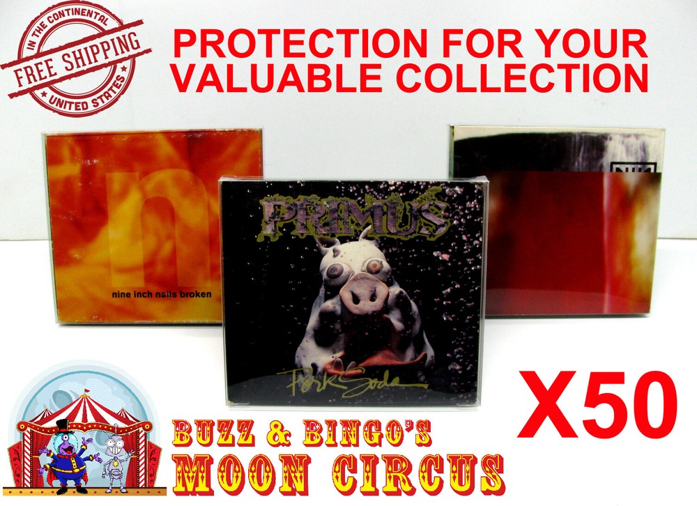 50x MUSIC CD CARDBOARD CD CASE - CLEAR PLASTIC PROTECTIVE BOX PROTECTOR SLEEVE