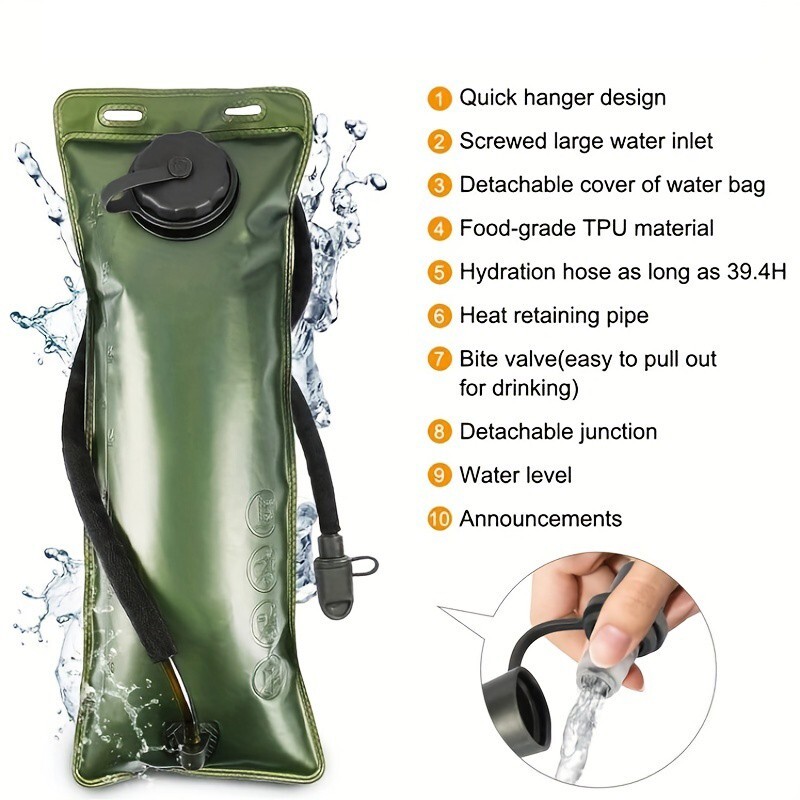 3L Water Bladder Hydration Backpack Hiking Camping Bag Tactical Molle Daypack US