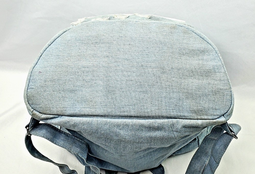 JUSTICE Distressed Denim Unicorns Rainbow Happy Flip Sequins Backpack Pre-owned