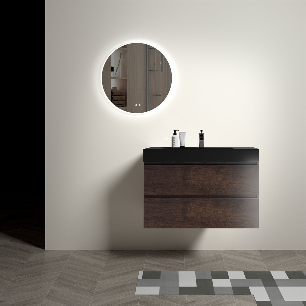 24" 30" Bathroom Vanity Wall Mounted Floating Cabinet with Sink Basin Combo