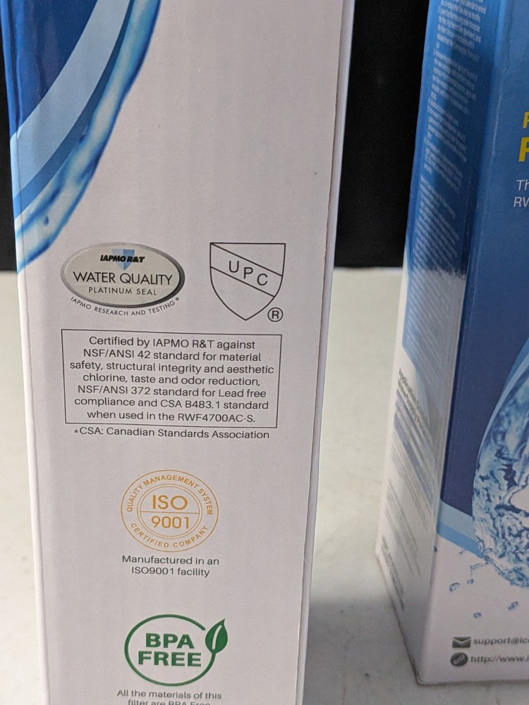 Three refrigerator water filter RWF4700AC Icepure