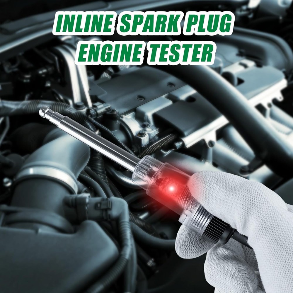 2PCS Spark Plug Tester, Inline Spark Tester, Ignition Coil Tester Tool for Engin
