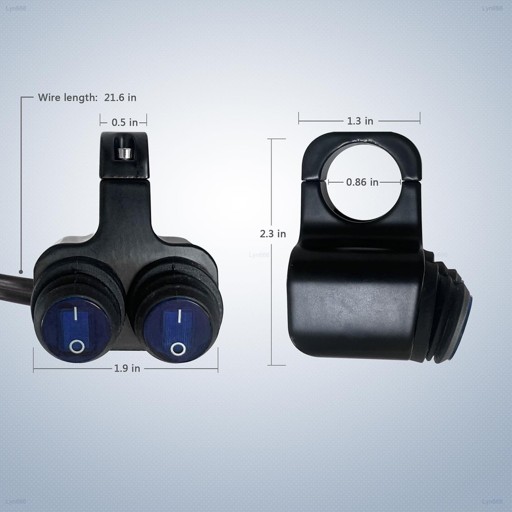 Motorcycle Handlebar Switch ATV Handlebar Light Switch Waterproof Double Cont...