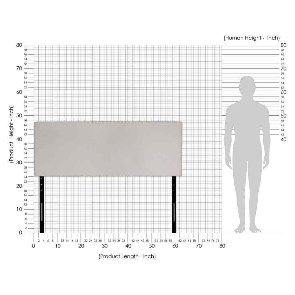 Furinno Solid Plain Headboard Only Queen Size Mounted Upholstered Polyester