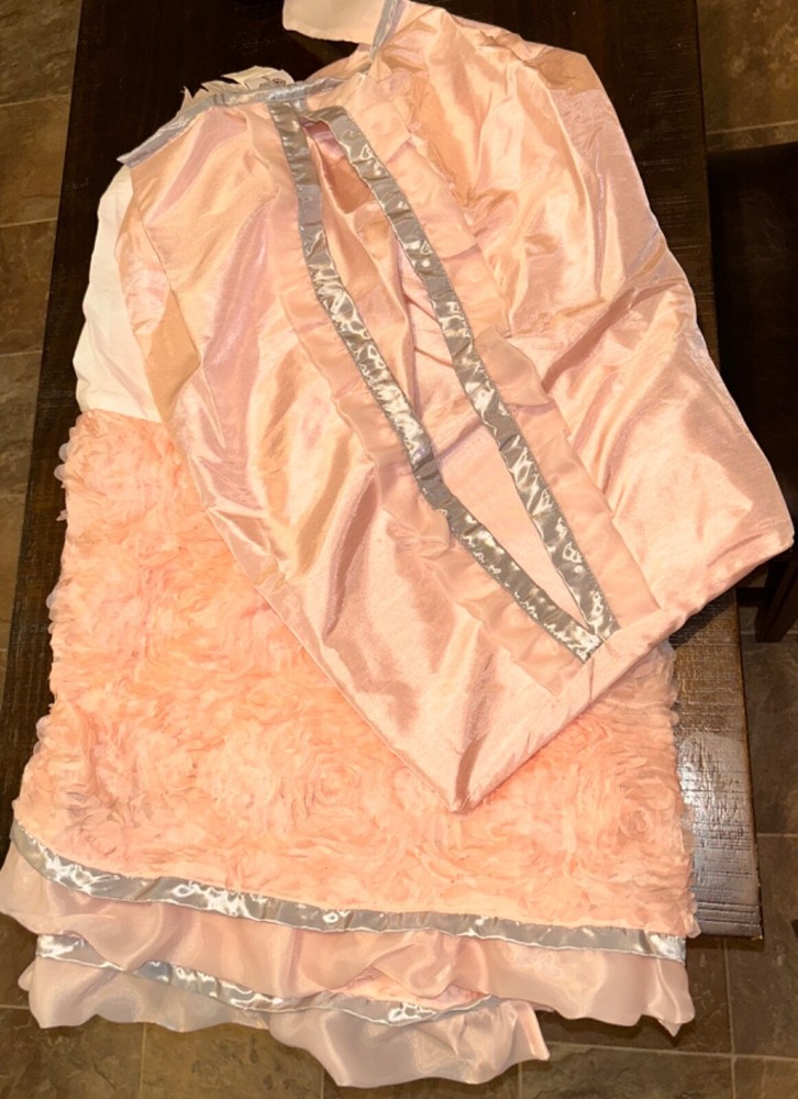 The Peanutshell Arianna Pink Crib DUST RUFFLE & DIAPER STACKER ONLY