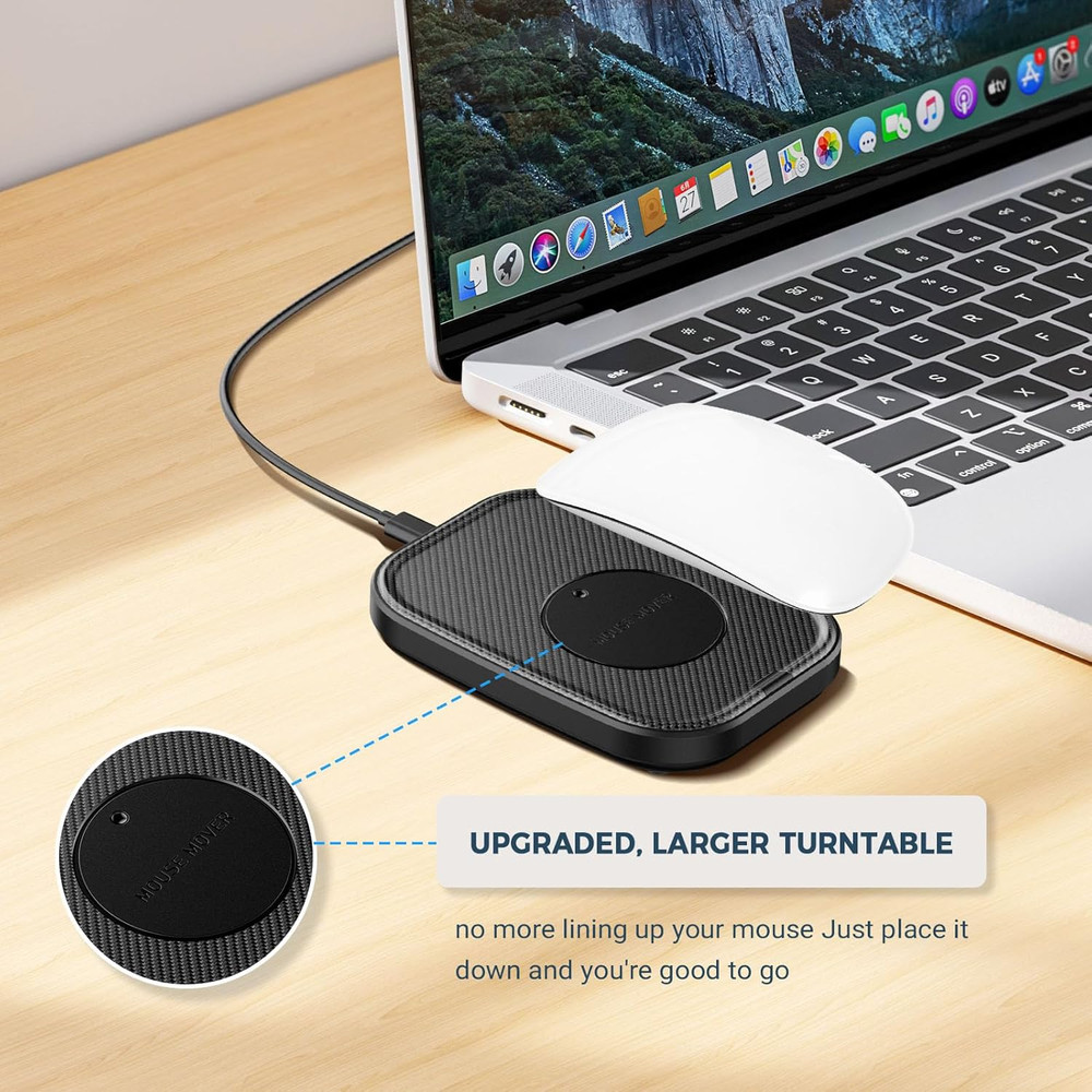 Undetectable Ultra Slim Mouse Jiggler for Continuous PC Activity - Black