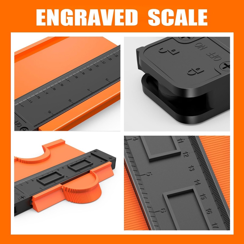 Engraved Scale Contour Gauge - 2 Pack 10'' & 6'' for Perfect Shape Transfer