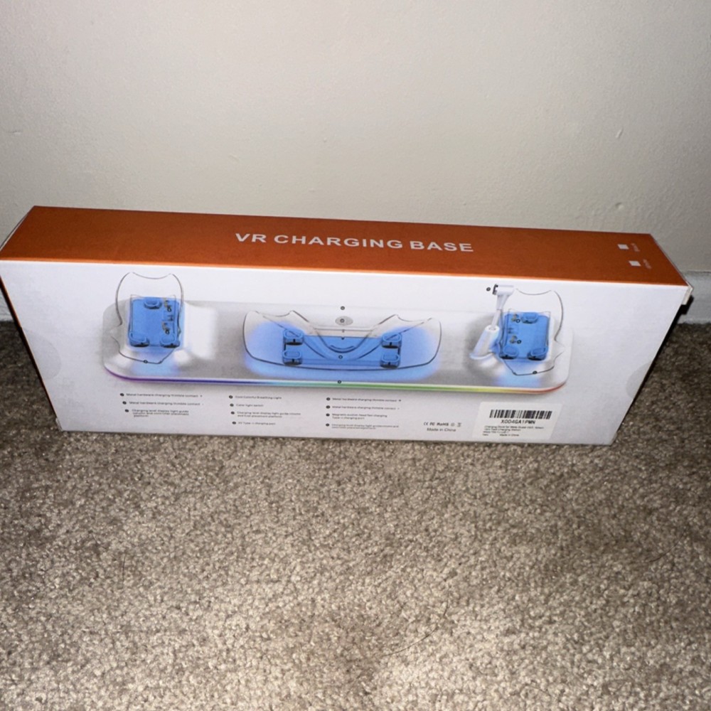 Kinwin Charging Dock for Meta Quest 3S/3 Headset Controller White Orange USB