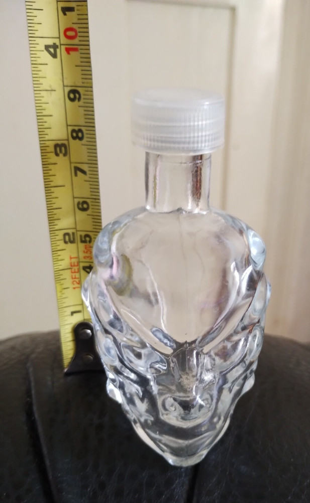 ALIEN HEAD SMALL EMPTY GLASS BOTTLE WITH SCREW ON LID