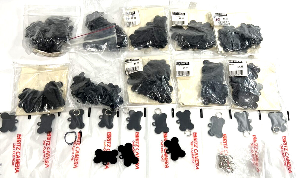 Black Bone Pet Tags Lightweight Metal 1.5"