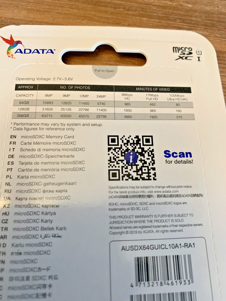 64 GB ADATA Premier micro SDXC Card with Adapter UHS-I Class 10