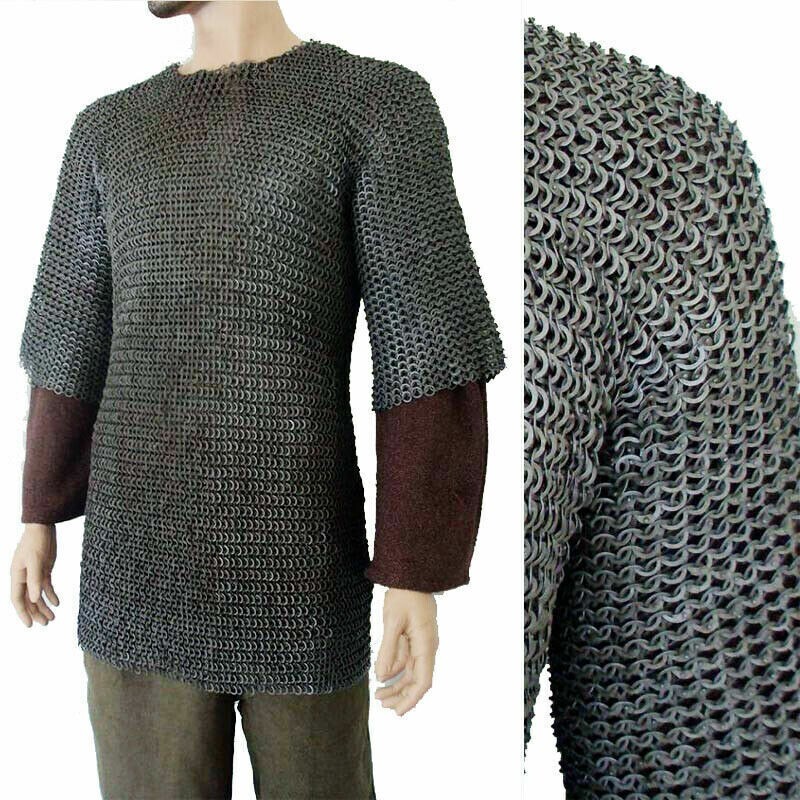 Chain mail 8 mm Flat riveted With Warser extra Large size Half Sleeve Hubergion