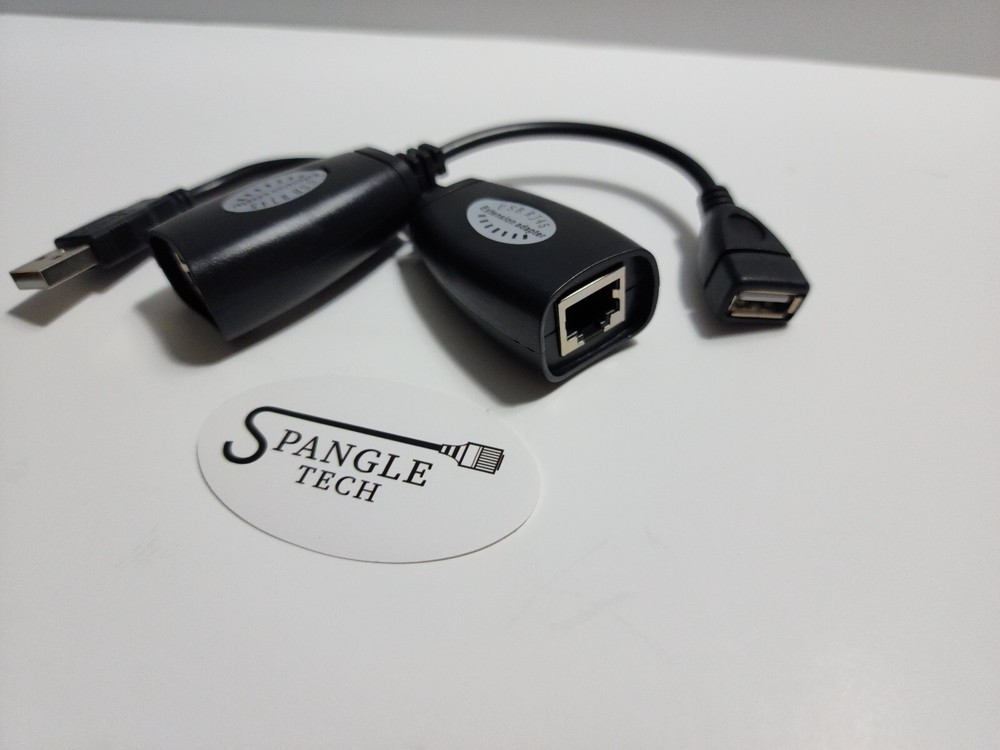 USB Extension Ethernet RJ45 Cat5e/6 Cable LAN Adapter Extender Over Repeater Set