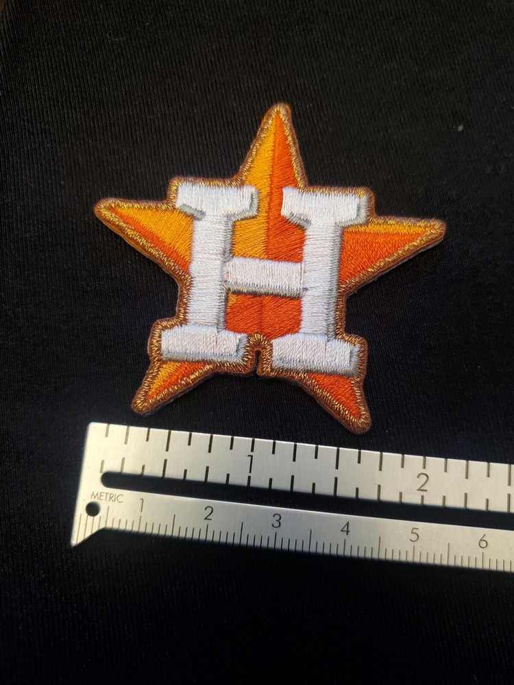 Houston Astros Star Patch. Embroidered. Iron On Backing. 2"x2"