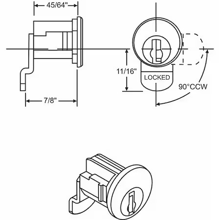 Mailbox Lock, For 4C Pedestal Mailboxes,  97-3