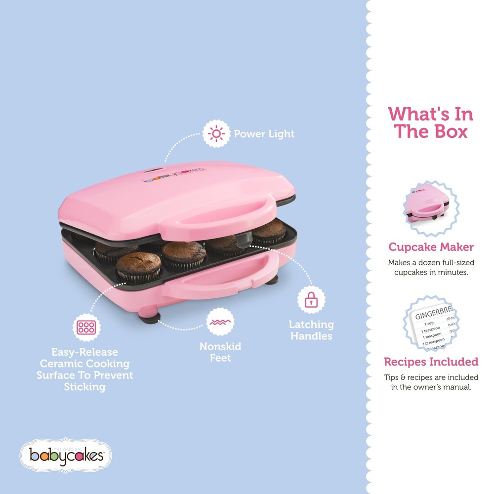 Full Size 12 Cupcake Maker Machine Kitchen Appliance Nonstick Coating