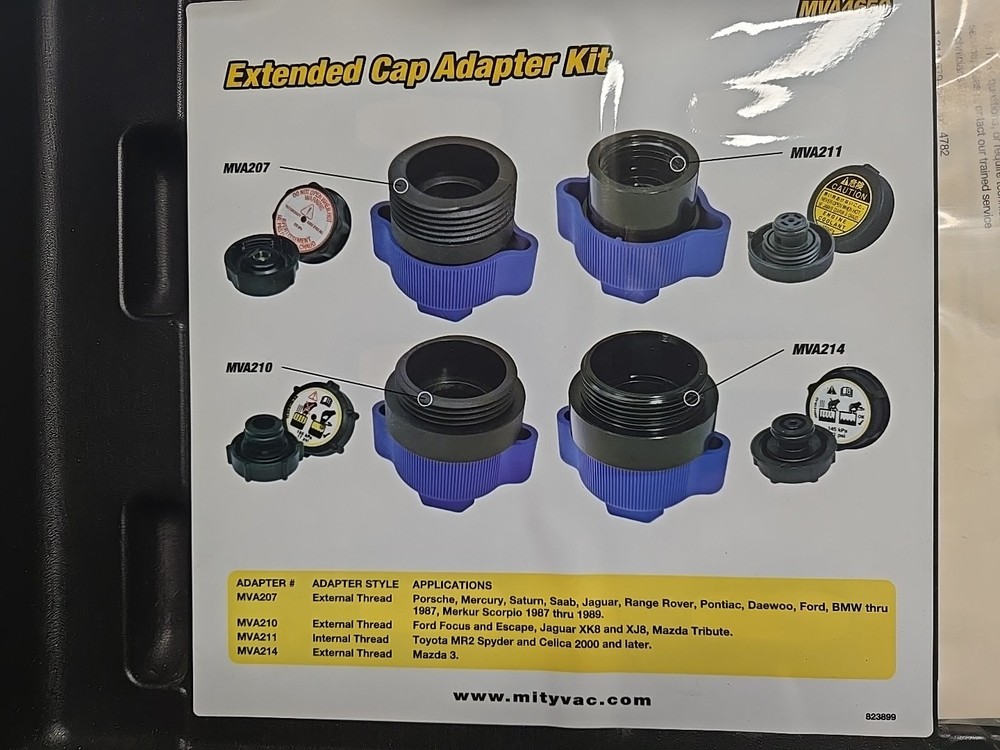 Mityvac Extended Cap Adapter Kit Model Mva4650 Cooling System