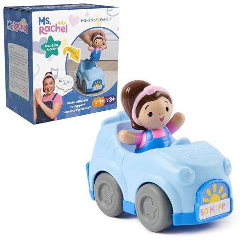 1-2-3 Roll! Vehicle with Click-in Figure & Pull Back Ms. Rachel Vehicle