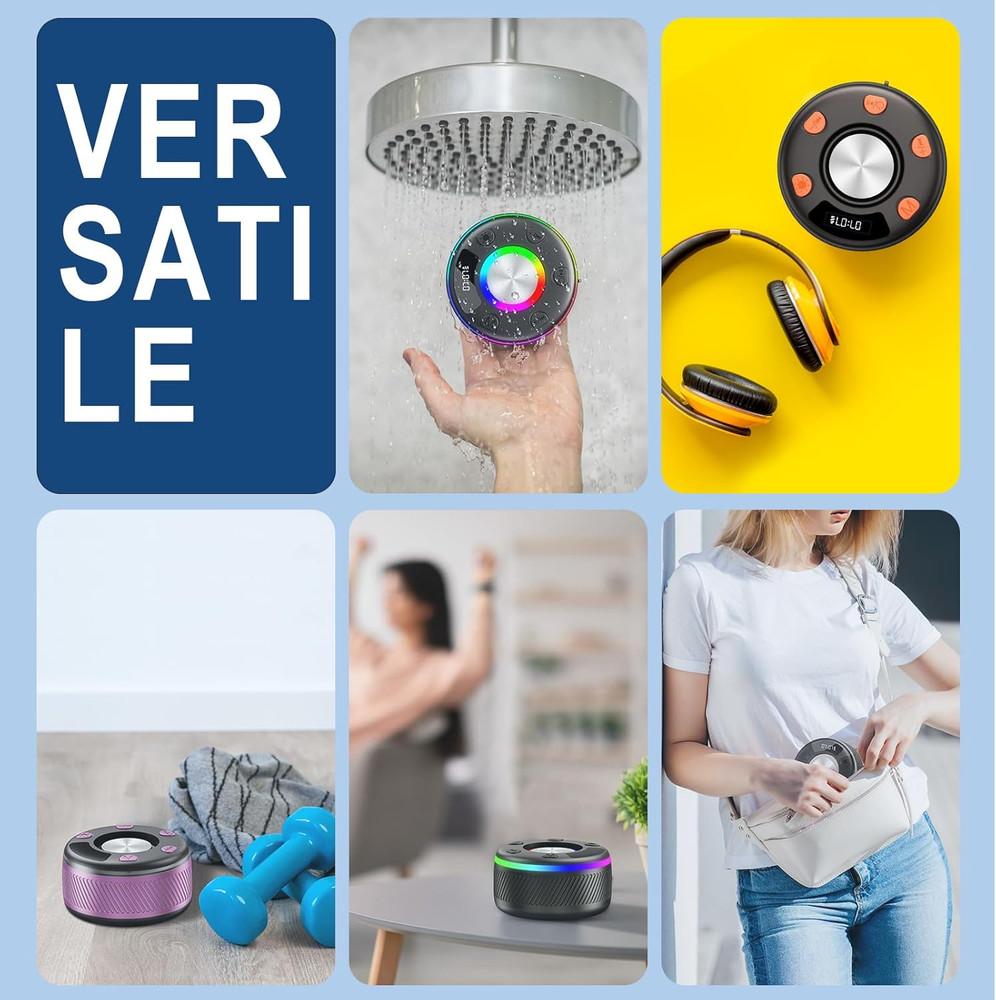 Bluetooth Speaker, Shower Speaker, IP7 Waterproof Portable Speakers Bluetooth 5.