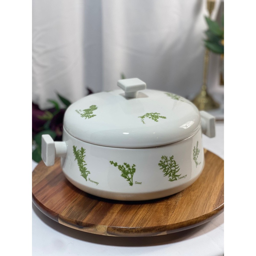 Vintage Herb Garden Covered Ovenware by Taste Setter