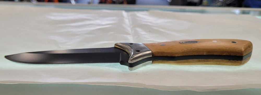 CAMILLUS Bamboo Handle 9.25" Fixed Blade with Canvas Sheath, FAST SHIPPING!